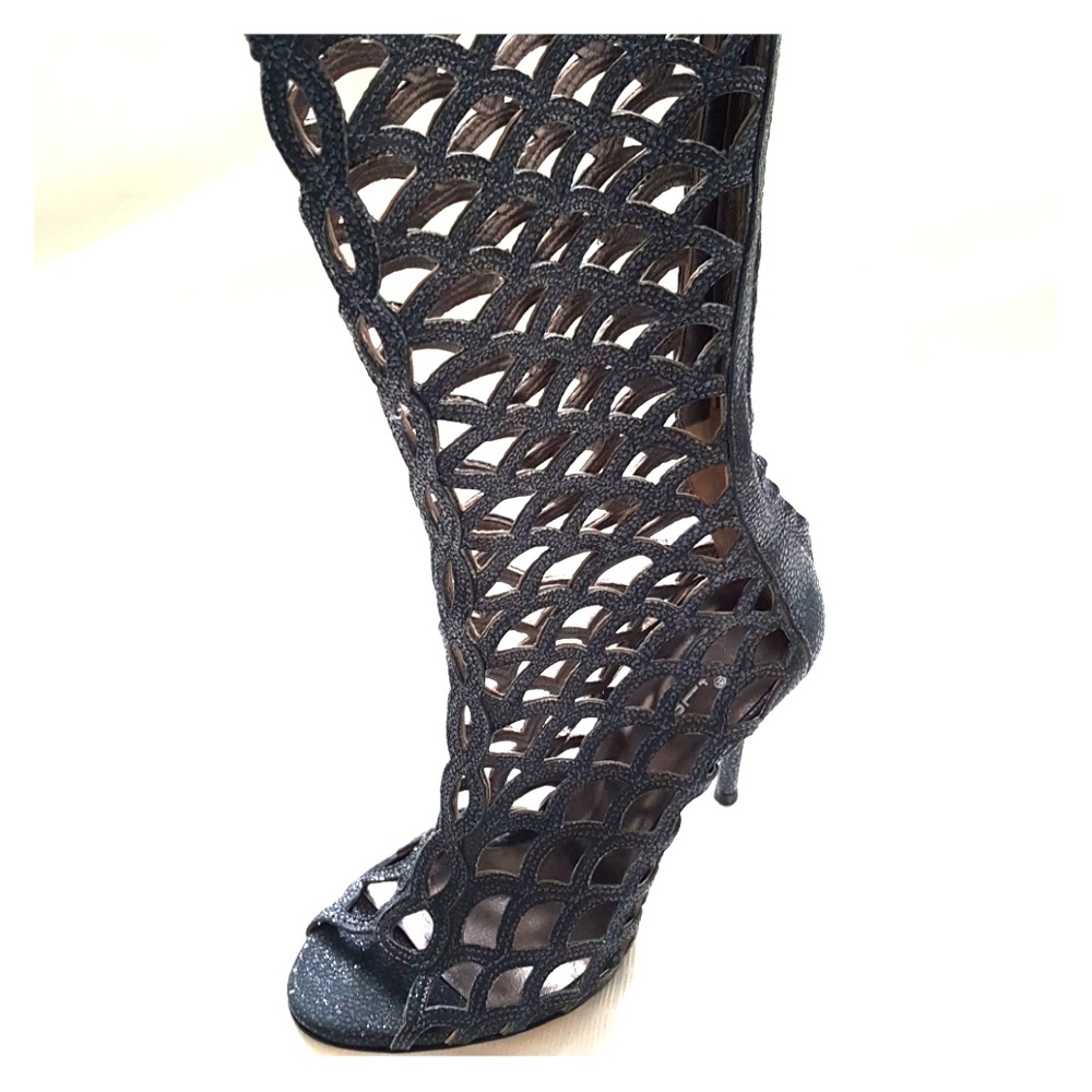VERO CUOIO SEXY OPEN TOE KNEE HIGH GLADIATOR BOOTS